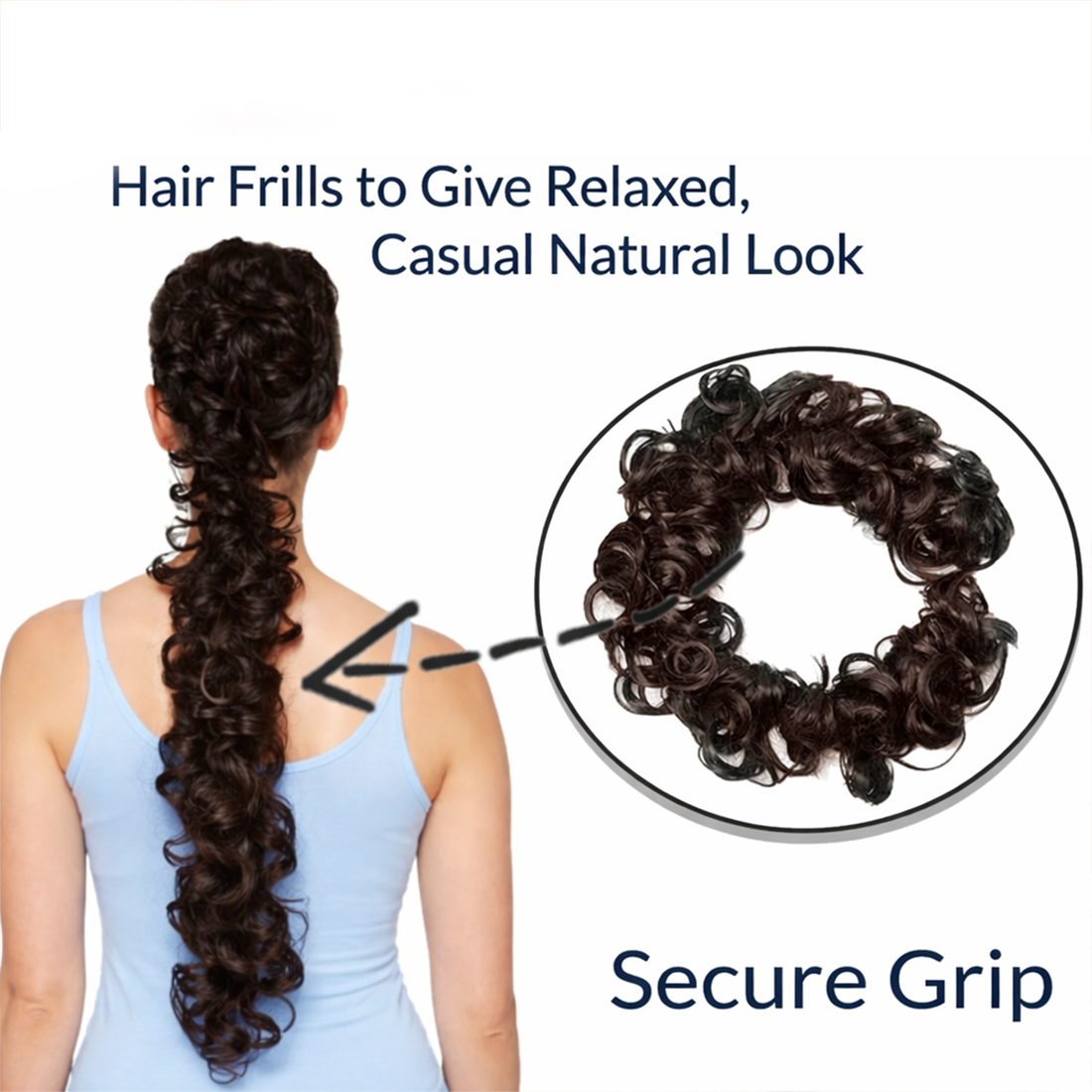 Messy Hair Bun Extension for Women & Girls | Synthetic Scrunchie Bun Hair Piece | Soft & Natural Look | Black | 1 Pc – SHOPVORA - Image 4