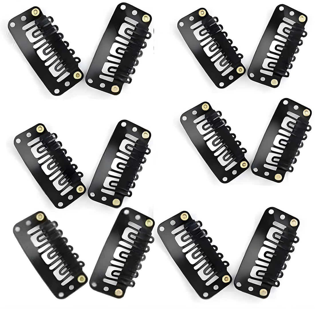 12 Pcs U Shape Metallic Snap Clips for Hair Extensions
